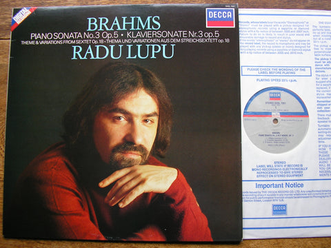 BRAHMS: PIANO SONATA No. 3 / THEME & VARIATIONS Op. 18    RADU LUPU   SXDL 7561