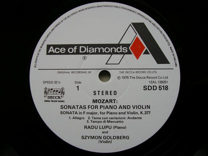 MOZART: THE COMPLETE SONATAS FOR VIOLIN & PIANO   RADU LUPU / SZYMON GOLDBERG    SDD 513 - 518