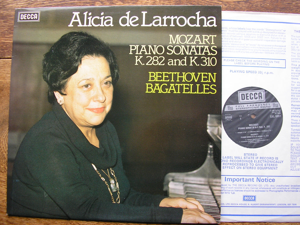 BEETHOVEN: BAGATELLES Op. 33 / MOZART: PIANO SONATAS K282 & K310    DE LARROCHA  SXL 6951