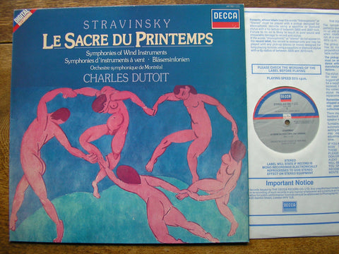 STRAVINSKY: THE RITE OF SPRING / SYMPHONIES OF WIND INSTRUMENTS   DUTOIT / MONTREAL SYMPHONY  414 202