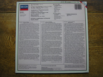 STRAVINSKY: THE RITE OF SPRING / SYMPHONIES OF WIND INSTRUMENTS   DUTOIT / MONTREAL SYMPHONY  414 202