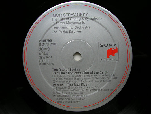 STRAVINSKY: THE RITE OF SPRING / SYMPHONY IN 3 MOVEMENTS  SALONEN / PHILHARMONIA  S45796