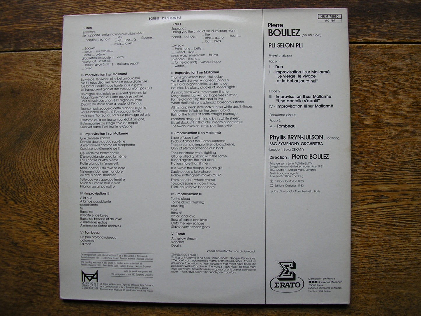 BOULEZ: PLI SELON PLI   BRYN-JULSON / BBC SYMPHONY / BOULEZ   NUM 75050