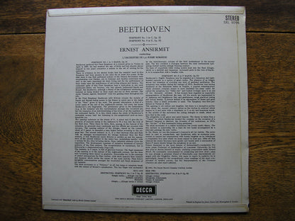 BEETHOVEN: SYMPHONIES Nos. 1 & 8  ANSERMET / SUISSE ROMANDE  SXL 6096