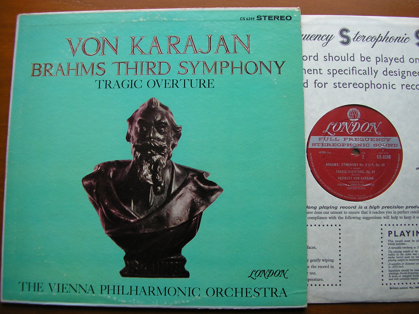 BRAHMS: SYMPHONY No. 3 / TRAGIC OVERTURE    KARAJAN / VIENNA PHILHARMONIC   CS 6249