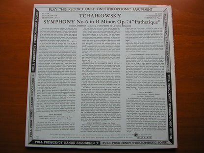TCHAIKOVSKY: SYMPHONY No. 6    ANSERMET / SUISSE ROMANDE ORCHESTRA   CS 6108