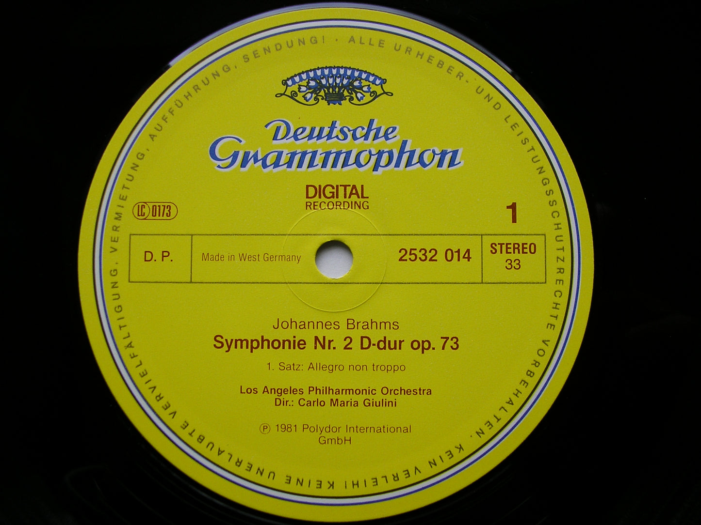 BRAHMS: SYMPHONY No. 2     GIULINI / LOS ANGELES PHILHARMONIC   2532 014