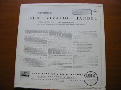 BACH / VIVALDI / HANDEL: CONCERTOS    MENUHIN / GOOSSENS / BATH FESTIVAL CHAMBER ORCHESTRA / MENUHIN     ASD 500