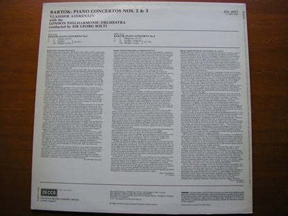 BARTOK: PIANO CONCERTOS Nos. 2 & 3 VLADIMIR ASHKENAZY / LONDON PHILHARMONIC / SIR GEORG SOLTI     SXL 6937