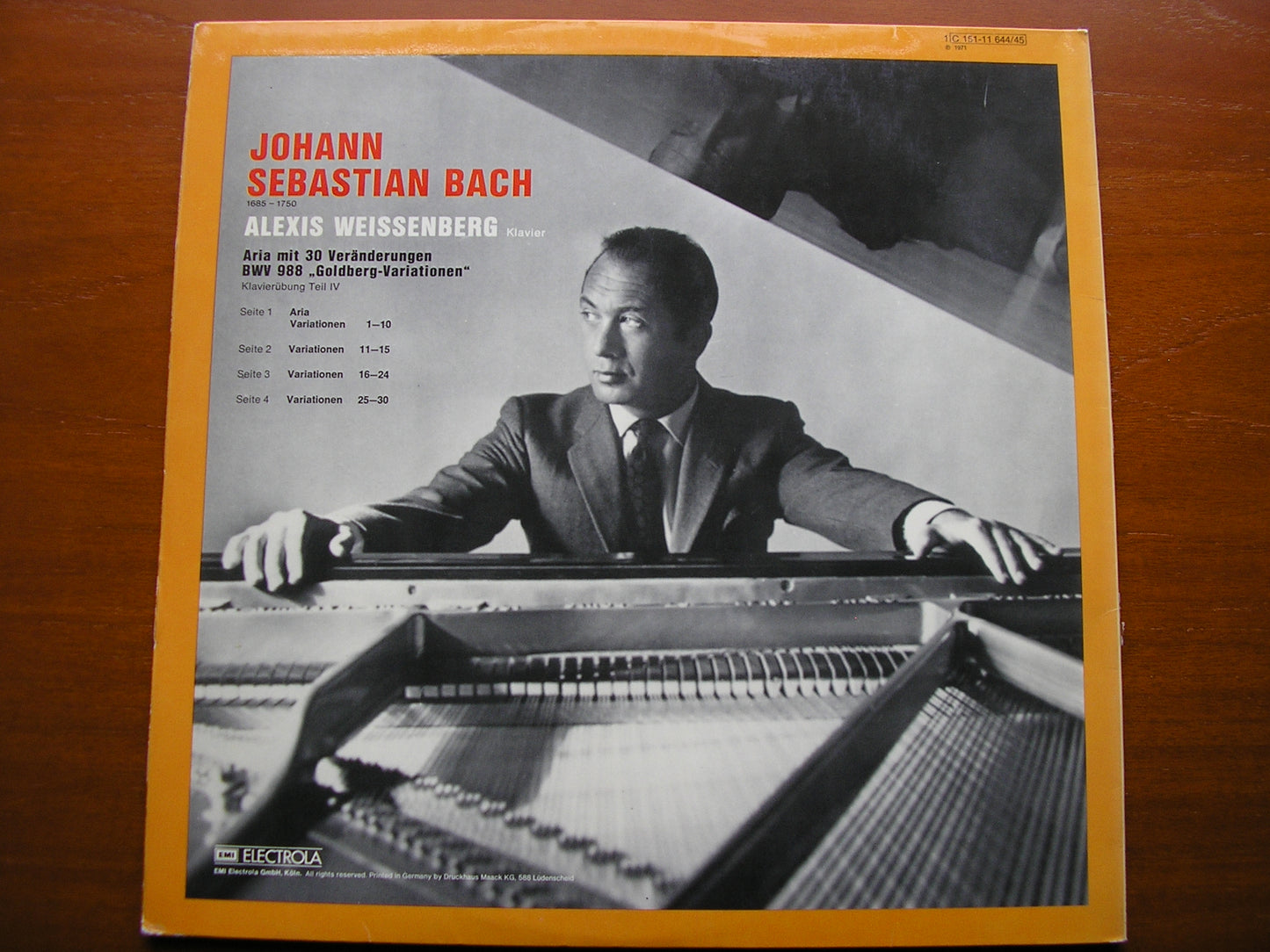 BACH: GOLDBERG VARIATIONS BWV 988     ALEXIS WEISSENBERG   2LP   151 - 11644/5