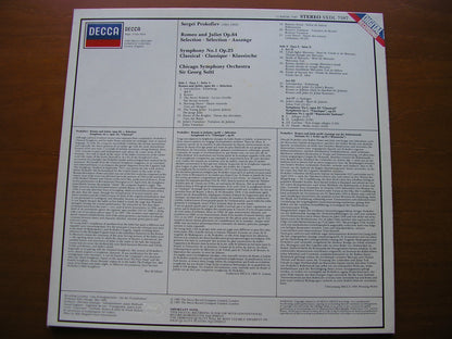 PROKOFIEV: ROMEO & JULIET excerpts / SYMPHONY No. 1    SOLTI / CHICAGO SYMPHONY   SXDL 7587