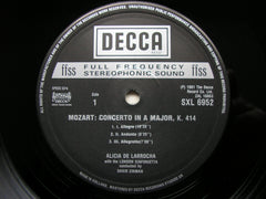 ALICIA DE LARROCHA PLAYS CONCERTOS BY MOZART / BACH / HAYDN   LONDON SINFONIETTA / ZINMAN  SXL 6952