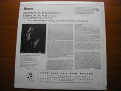 MOZART: SYMPHONIES Nos. 35 'Haffner' & 36 'Linz'     KLEMPERER / PHILHARMONIA    SAX 2436