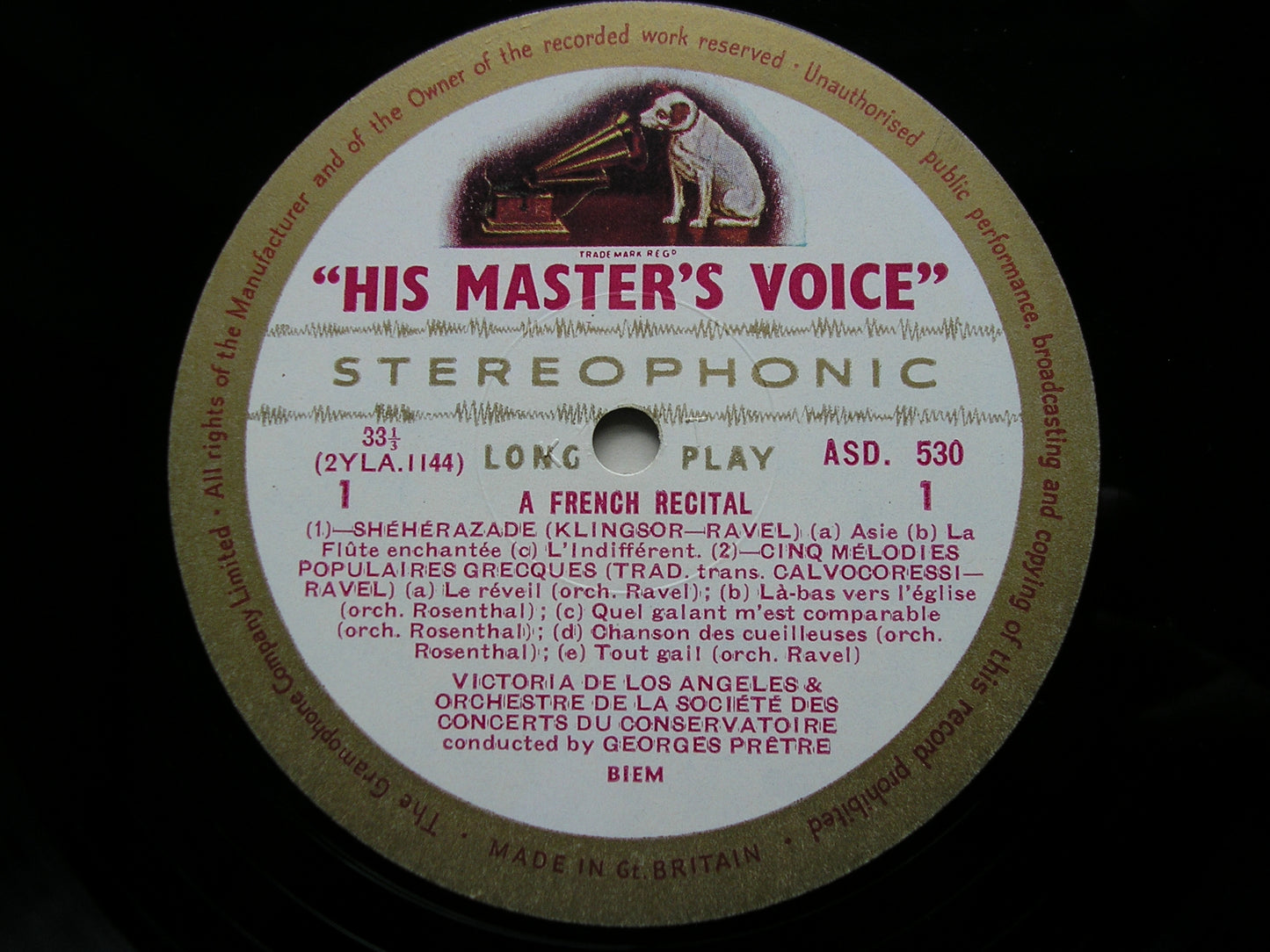 FRENCH SONGS: RAVEL / DUPARC / DEBUSSY   DE LOS ANGELES / PARIS CONSERVATOIRE / PRETRE   ASD 530