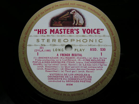 FRENCH SONGS: RAVEL / DUPARC / DEBUSSY   DE LOS ANGELES / PARIS CONSERVATOIRE / PRETRE   ASD 530
