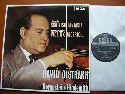 BRUCH: SCOTTISH FANTASIA / HINDEMITH: VIOLIN CONCERTO   OISTRAKH / LONDON SYMPHONY / HORENSTEIN   180gm    SXL 6035