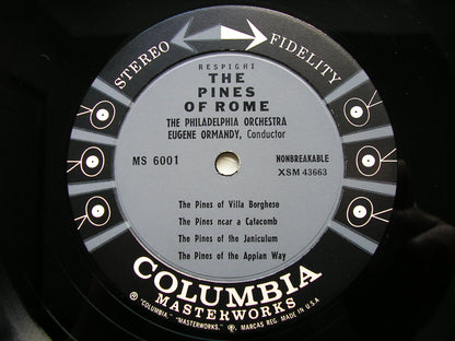 RESPIGHI: PINES OF ROME / FOUNTAINS OF ROME    ORMANDY / PHILADELPHIA ORCHESTRA   MS 6001