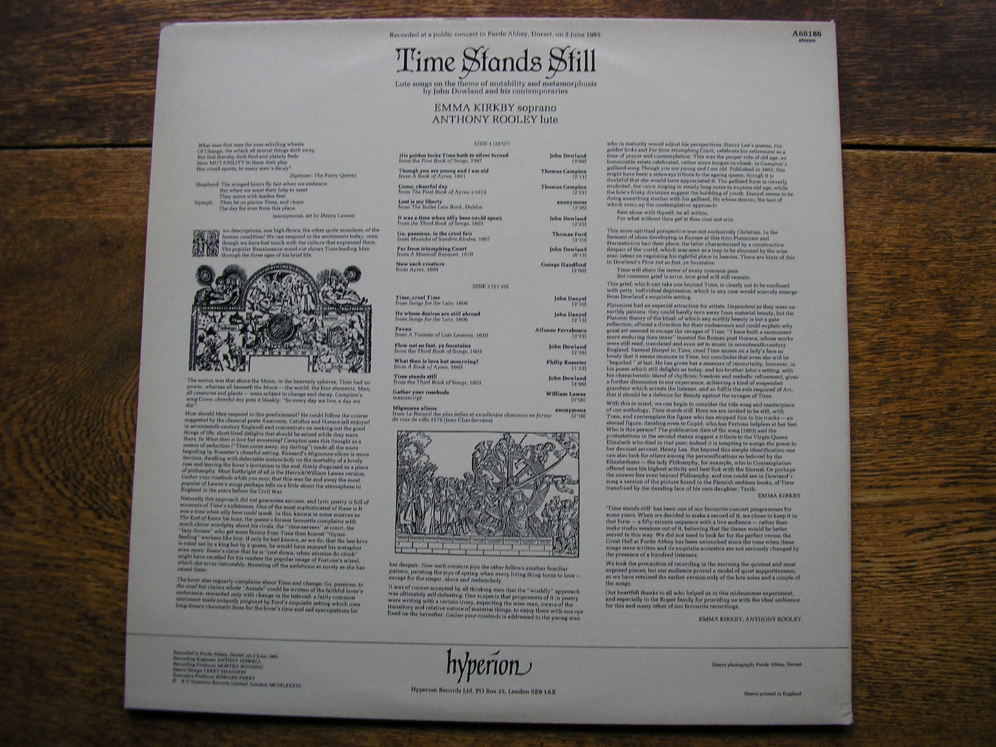 TIME STANDS STILL     EMMA KIRKBY / ANTHONY ROOLEY    A66186