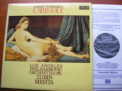 RIMSKY-KORSAKOV: SCHEHERAZADE ZUBIN MEHTA / LOS ANGELES PHILHARMONIC ORCHESTRA  SXL 6731