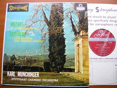 MOZART: DIVERTIMENTO K251 / SCHUBERT: FIVE MINUETS / FIVE GERMAN DANCES   MUNCHINGER / STUTTGART CHAMBER ORCHESTRA    CS 6169