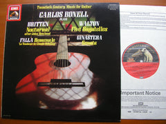 CARLOS BONELL PLAYS 20th CENTURY MUSIC FOR GUITAR: FALLA / WALTON / GINASTERA / BRITTEN    27 0560