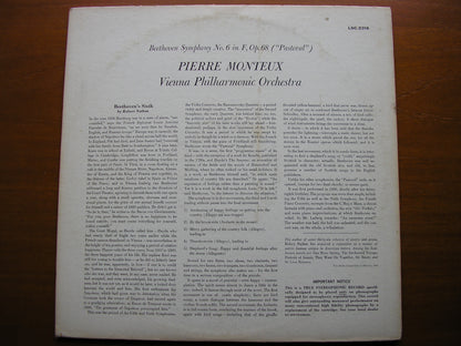 BEETHOVEN: SYMPHONY No. 6 'Pastoral'    MONTEUX / VIENNA PHILHARMONIC    LSC 2316