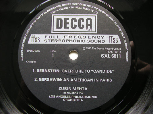 BERNSTEIN / COPLAND / GERSHWIN: ORCHESTRAL WORKS    MEHTA / LOS ANGELES PHILHARMONIC    SXL 6811