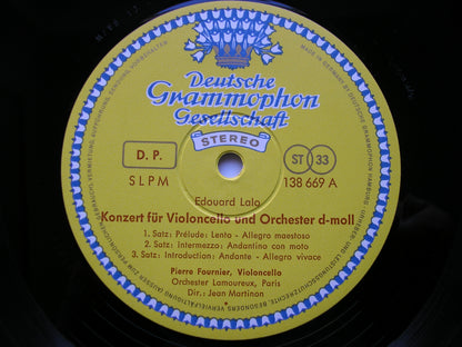LALO: CELLO CONCERTO / SAINT-SAENS: CELLO CONCERTO 1 / BRUCH: KOL NIDREI      FOURNIER / LAMOUREUX / JEAN MARTINON    138 669