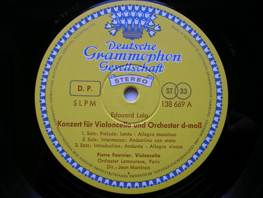 LALO: CELLO CONCERTO / SAINT-SAENS: CELLO CONCERTO 1 / BRUCH: KOL NIDREI      FOURNIER / LAMOUREUX / JEAN MARTINON    138 669