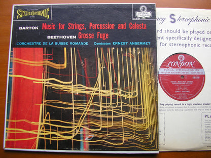 BARTOK: MUSIC FOR STRINGS, PERCUSSION & CELESTA / BEETHOVEN: GROSSE FUGE     ANSERMET / SUISSE ROMANDE ORCHESTRA    CS 6159