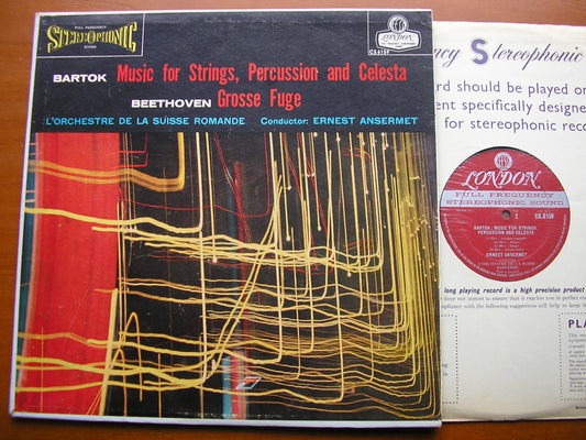 BARTOK: MUSIC FOR STRINGS, PERCUSSION & CELESTA / BEETHOVEN: GROSSE FUGE     ANSERMET / SUISSE ROMANDE ORCHESTRA    CS 6159