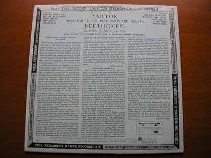 BARTOK: MUSIC FOR STRINGS, PERCUSSION & CELESTA / BEETHOVEN: GROSSE FUGE     ANSERMET / SUISSE ROMANDE ORCHESTRA    CS 6159