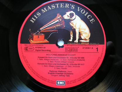 MOZART: THE FOUR HORN CONCERTOS     VLATKOVIC / ENGLISH CHAMBER ORCHESTRA / TATE   27 0536