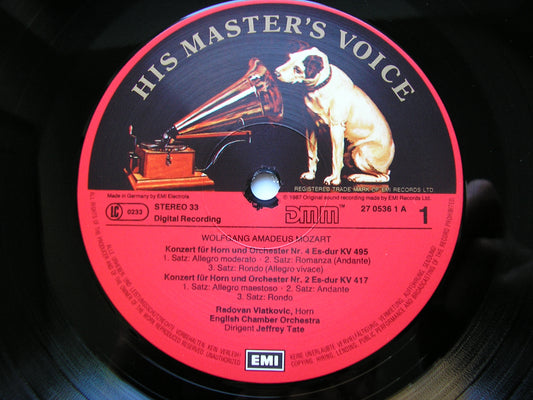 MOZART: THE FOUR HORN CONCERTOS     VLATKOVIC / ENGLISH CHAMBER ORCHESTRA / TATE   27 0536