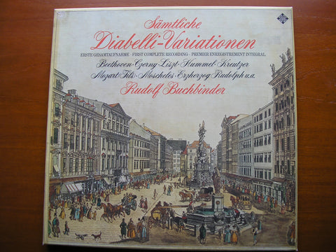 THE COMPLETE DIABELLI VARIATIONS: BEETHOVEN / LISZT / CZERNY / HUMMEL / SCHUBERT / ET AL     RUDOLF BUCHBINDER   3 LP    SMA  25081 - 3