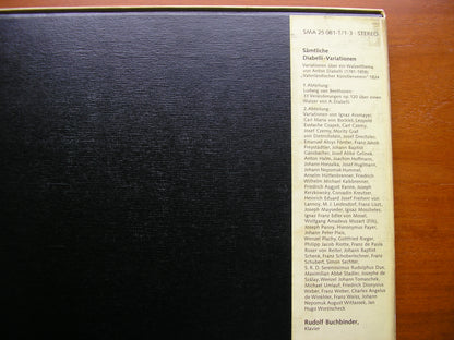 THE COMPLETE DIABELLI VARIATIONS: BEETHOVEN / LISZT / CZERNY / HUMMEL / SCHUBERT / ET AL     RUDOLF BUCHBINDER   3 LP    SMA  25081 - 3