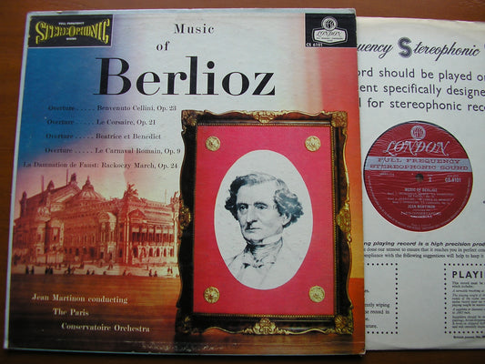 BERLIOZ: OVERTURES / MUSIC from LA DAMNATION DE FAUST    MARTINON / PARIS CONSERVATOIRE     CS 6101