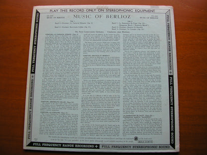 BERLIOZ: OVERTURES / MUSIC from LA DAMNATION DE FAUST    MARTINON / PARIS CONSERVATOIRE     CS 6101