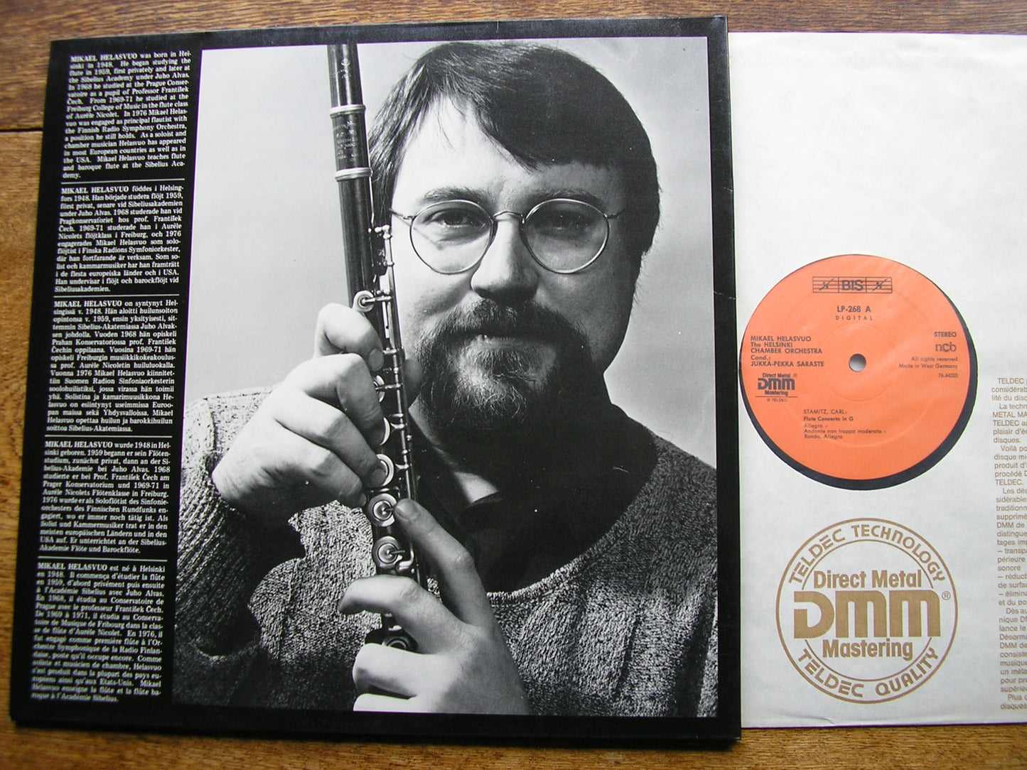STAMITZ: FLUTE CONCERTO IN G / BENDA: FLUTE CONCERTO in E   HELASVUO / HELSINKI CHAMBER ORCHESTRA / SARASTE  BIS LP 268