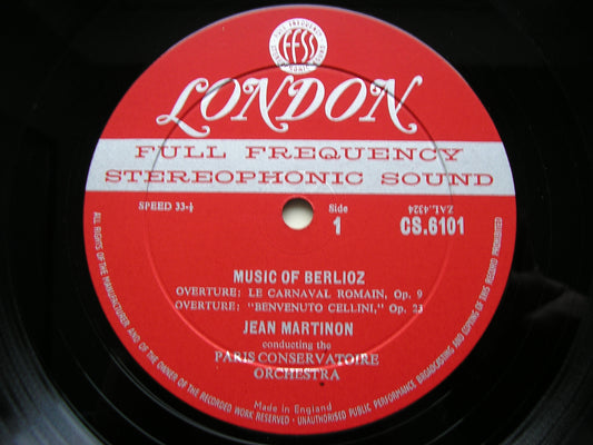 BERLIOZ: OVERTURES / MUSIC from LA DAMNATION DE FAUST    MARTINON / PARIS CONSERVATOIRE     CS 6101