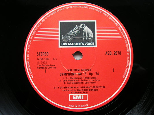 ARNOLD: SYMPHONY No. 5 / PETERLOO OVERTURE   ARNOLD / CBSO   ASD 2878