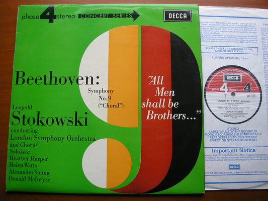 BEETHOVEN: SYMPHONY No. 9    SOLOISTS / LONDON SYMPHONY / LEOPOLD STOKOWSKI   PFS 4183