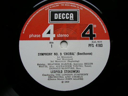 BEETHOVEN: SYMPHONY No. 9    SOLOISTS / LONDON SYMPHONY / LEOPOLD STOKOWSKI   PFS 4183