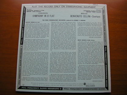 CHAUSSON: SYMPHONY / BERLIOZ: OVERTURE Benvenuto Cellini      DENZLER / PARIS CONSERVATOIRE      CS 6119