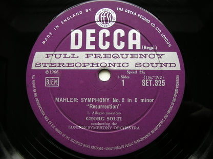 MAHLER: SYMPHONY No. 2 'Resurrection'    HARPER / WATTS / LONDON SYMPHONY ORCHESTRA / SOLTI     SET 325 - 6