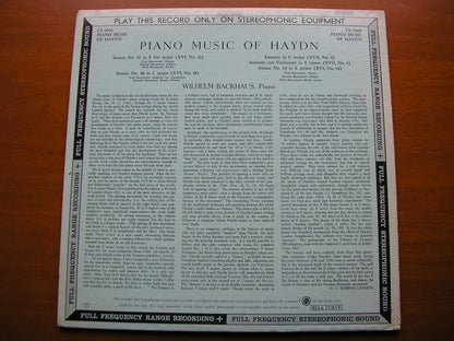 HAYDN: PIANO MUSIC     WILHELM BACKHAUS    CS 6060