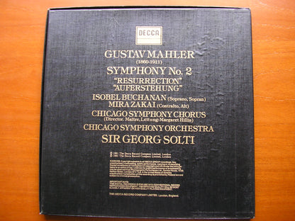 MAHLER: SYMPHONY No. 2 'Resurrection'   BUCHANAN / ZAKAI / CHICAGO SYMPHONY / SOLTI    D229D2