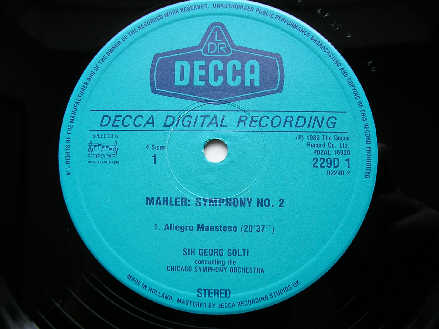 MAHLER: SYMPHONY No. 2 'Resurrection'   BUCHANAN / ZAKAI / CHICAGO SYMPHONY / SOLTI    D229D2