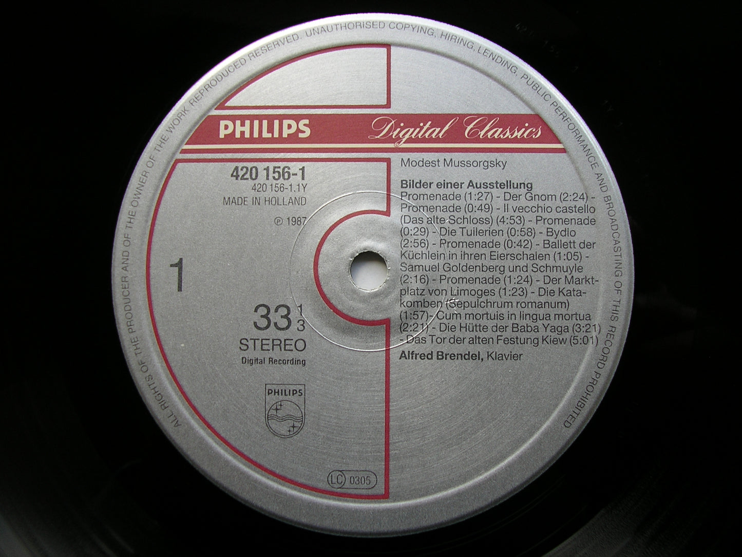 MOUSSORGSKY: PICTURES AT AN EXHIBITION / LISZT: PIANO PIECES    ALFRED BRENDEL  420 156