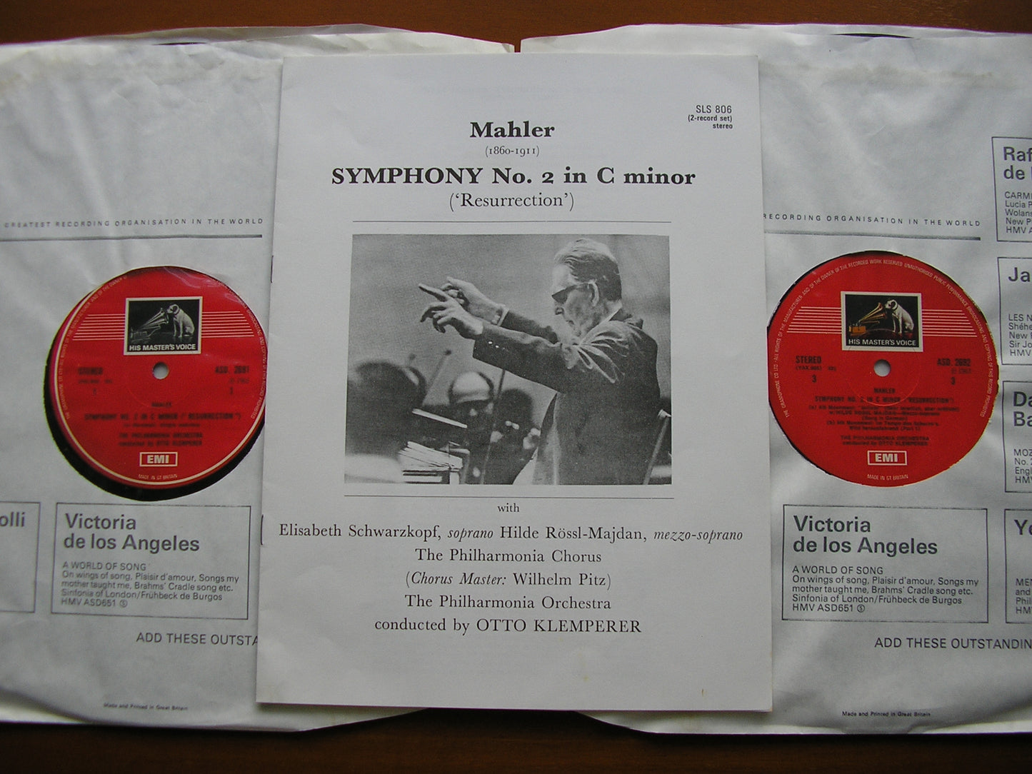 MAHLER: SYMPHONY No. 2 'Resurrection'   SOLOISTS / PHILHARMONIA ORCHESTRA / KLEMPERER    SLS 806
